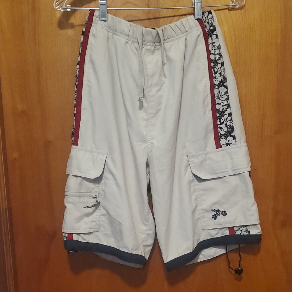 Men's Cargo Shorts with Floral Accents